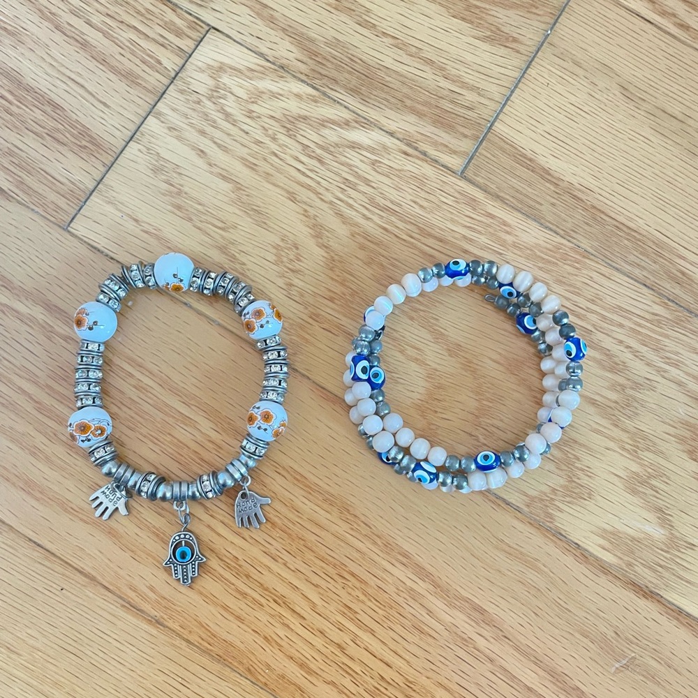 2 pack evil eye braclets